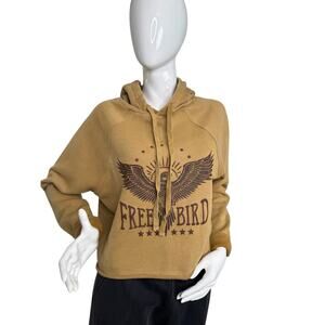 FREE BIRD Mineral-Washed Hoodie Trendy Comfort for Everyday Wear Camel L